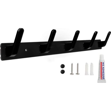 Perchero de pared con 5 ganchos para recibidor, baño y cocina - Dos métodos de instalación (1/5)