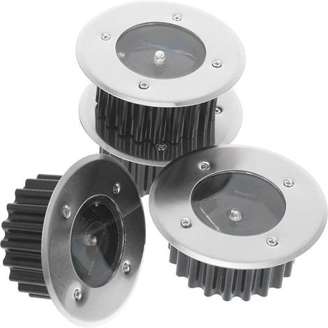 6 pièces Lampe Solaire Encastrable, Inox 8,5x8,5x4 cm, LED 0,1 W, Balise de Jardin Extérieur pour Allée Pelouse (1/5)