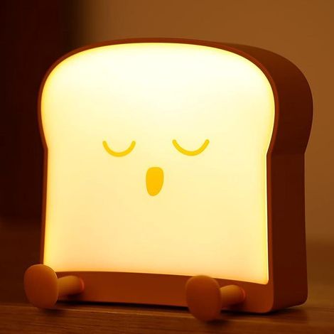 Lampe de chevet enfant pain, veilleuse nomade rechargeable USB, éclairage doux pour garçons et filles, idéale chambre et voyage. (1/5)