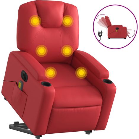 Maison Exclusive - Poltrona Alzapersona Reclinabile Elettrica Rossa in Similpelle