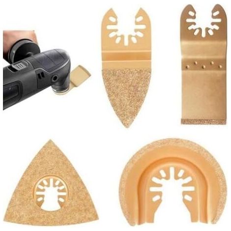 Lot de 4 lames scie multifonction pour carrelage et mortier - Lames oscillantes béton pierre Accessoire Multimaster universel (1/5)