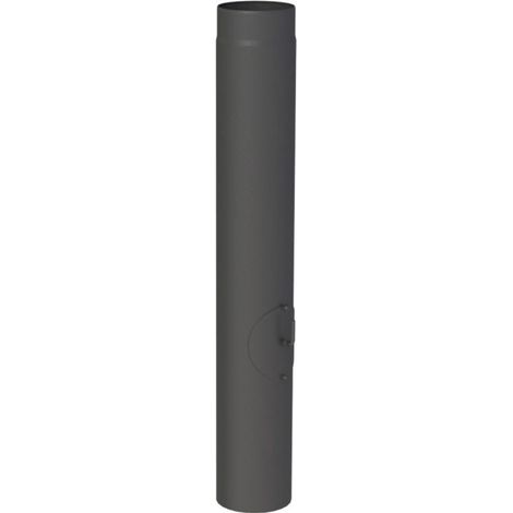 Tuyau de poêle Ø 130 x 1000 mm avec clapet d'étranglement et porte