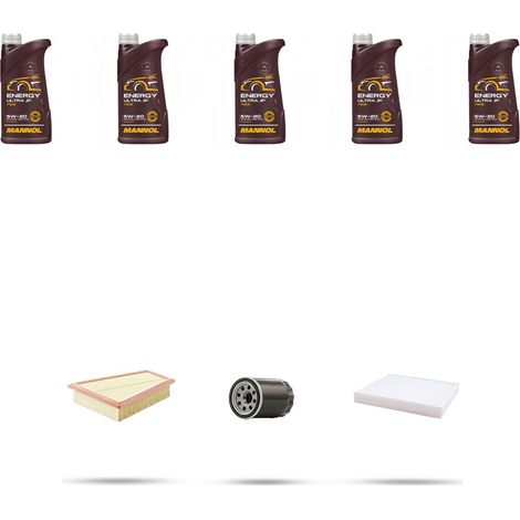Kit tagliando 3 FILTRI e 5L OLIO compatibile con Ford S-Max 2.0 Benzina 107kw dal 2006 (1/5)
