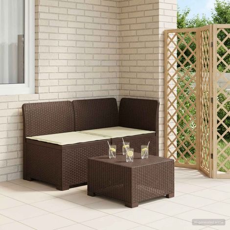 vidaXL Sofá de Jardín para 2 Personas con Cojines Apariencia de Ratan (1/5)