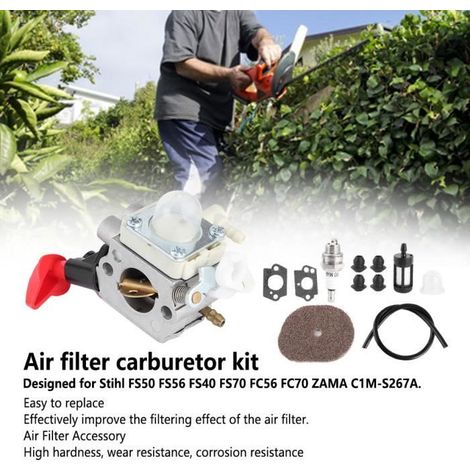 Kit de Carburateur Filtre à Air pour Stihl FS50 FS56 FS40 FS70 FC56 FC70 ZAMA C1M‑S267A (1/4)