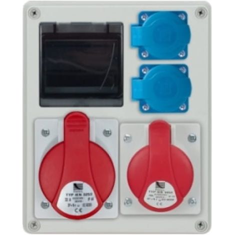 Quadro di distribuzione R-BOX 240 4S 1x32A/5P 1x16A/5P 2x250V, finestra vuota, b/R IP44 B.1701
