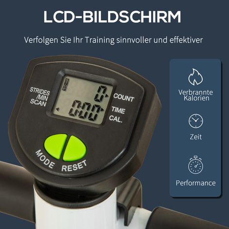 Schrittmotor, LCD-Monitor, rutschfeste Pedale, Stahl und ABS, 55 x 44 x 108 cm, grün + schwarz (1/5)