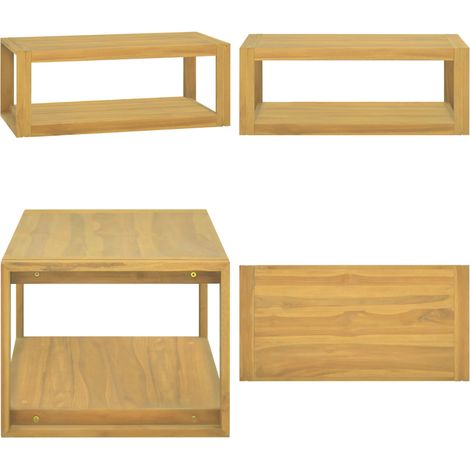 Armoire murale de salle de bain 90x45x35 cm Bois de teck solide - Armoire Salle De Bain - Meuble Salle De Bain - Étagère Salle De Bain - Rangement Salle De Bain - Armoire Murale - Home & Living (1/5)