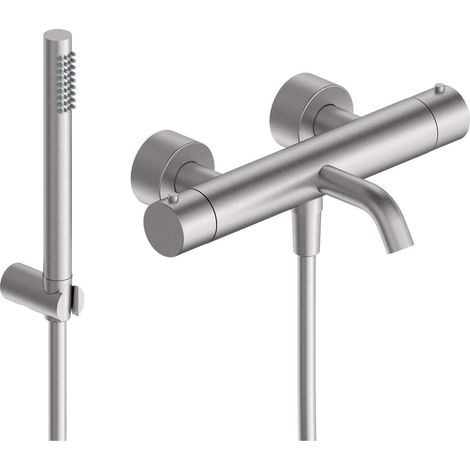 Mitigeur thermostatique de bain en acier inoxydable AISI 316 Ercos Stilox BTSTLXVA01 Thermostatique - acier inoxydable brossé (1/2)
