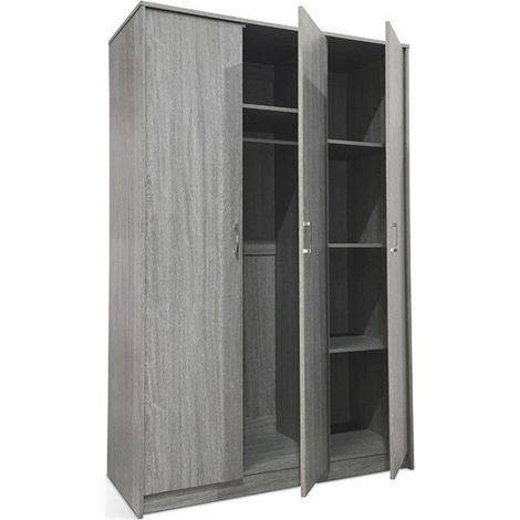 Armadio a 3 ante colore rovere collezione REY. Guardaroba ideale per il tuo ingresso o la tua lavanderia.