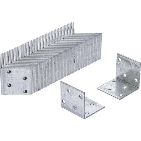 Connecteur d'Angle 50 pcs 40 x 40 x 40 x 2 mm - Acier, Pack Économie - Assemblage Solide et Pratique - D-Work (1/5)
