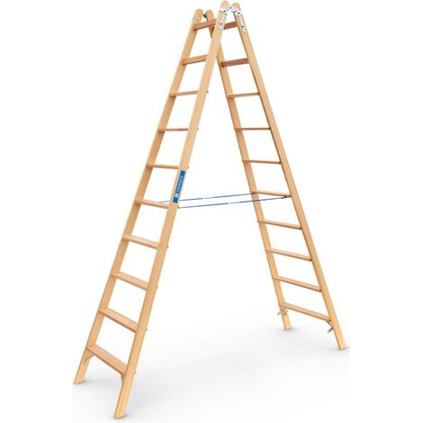 ZARGES Crestastep B - Holz-Stufenleiter 2 x 10 Stufen (1/3)