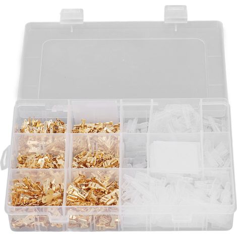 Kit de 900 cosses plates mâles et femelles 2,8mm 4,8mm 6,3mm isolées, avec gaines thermorétractables, pour sertissage de fils électriques (1/5)