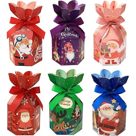 MINKUROW Weihnachts-Geschenkbox, 18 Weihnachts-Süßigkeitsboxen Papier-Geschenkbox Papier-Geschenkbox Deko-Süßigkeitsboxen Kraftpapier-Boxen Weihnachtsfeier-Süßigkeiten (1/5)