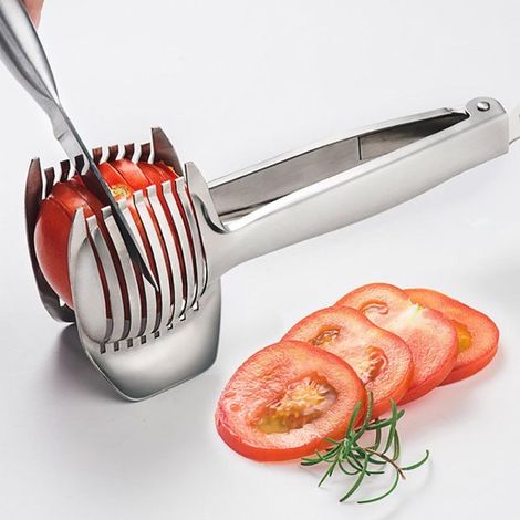 Cortador de tomates，Cortador de patatas，Cortador de huevos，Cortador de verduras，Cortador de cebollas，Cortador de cítricos，Acero inoxidable (1/4)