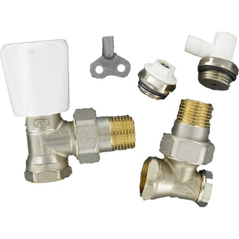 Comap – Kit complet robinetterie manuelle équerre 1/2" (15x21) – Bouchon purgeur, robinet de vidange, coude réglage – S630580 (1/3)