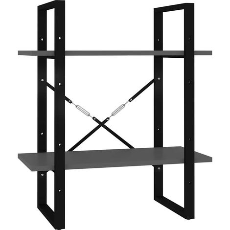Maison Exclusive - Bücherregal 2 Fächer Grau 60x30x70 cm Holzwerk (1/5)