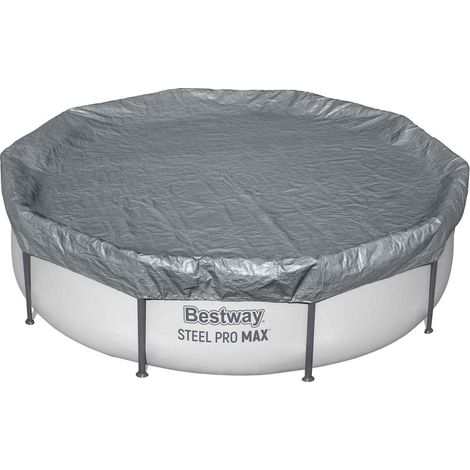 Poolabdeckung 1 Ø3,05 m Rund Polyester Grau for Bestway