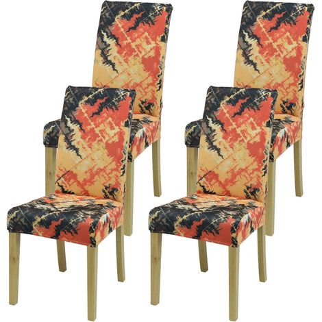 Stuhlbezüge 4er Set, Stretch, waschbar, für Esszimmer, Küche, Büro (1/5)