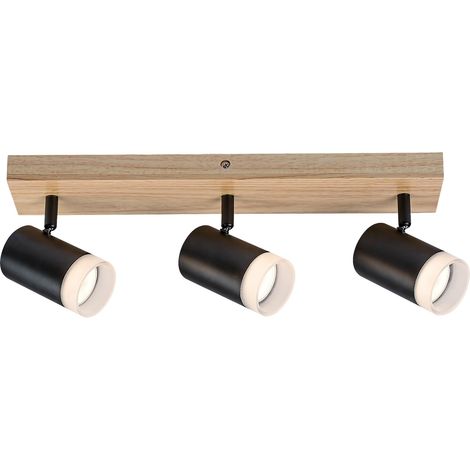 Spot Light Toras Oak Metal Black GU10 3 x Max.5W L: 44 cm B: 12 cm H: 14 cm Ø6 cm Dimmabile (1/5)
