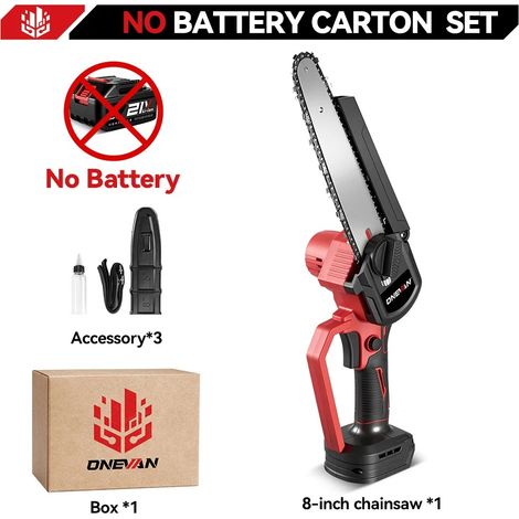 Scie électrique sans balais de 8 pouces, huileur automatique, tronçonneuse de jardinage portative, outil de travail du bois pour Makita, broche de batterie 18V, Without Battery (1/5)