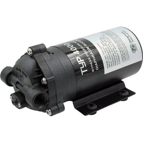 Bomba de filtro de agua, 400 GPD, Caudal  2,5 L/min, Presión de funcionamiento 80 psi, Tensión de entrada 24 V CC, Dimensiones compactas 100 x 101 x 190 mm (1/5)