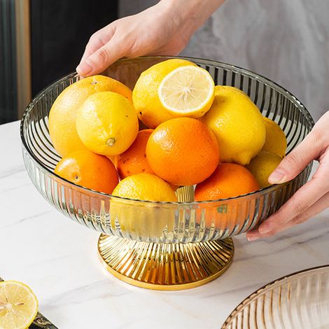 Plateau à fruits tendance pour la maison, idéal pour les tables basses du salon, nouveau style, design luxueux et léger, convient pour ranger les en-cas, les bonbons, les noix et les fruits secs, coul (1/5)