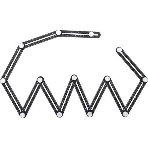 1 pièce Règle multi-angle, 12 côtés, alliage d'aluminium, échelle en cm et pouces, pour carrelage, menuiserie, maçonnerie (1/5)