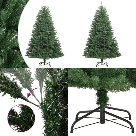 Künstlicher Weihnachtsbaum Klappbar mit Ständer Grün 120 cm - Klappbarer Weihnachtsbaum - Weihnachtsbaum PVC (1/5)