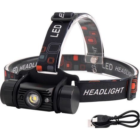 Phare multifonctionnel puissant Puissance maximale 2500 lumens Portée maximale 166 m IPX 8 lampe frontale LED rechargeable étanche pour le sport, le travail, la pêche et plus encore (1/5)