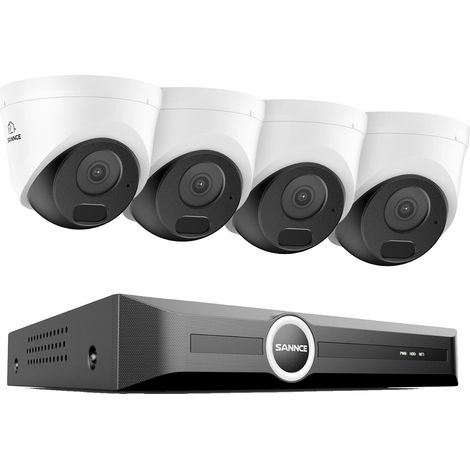 Système de caméra de surveillance, résolution HD 5MP, vision nocturne jusqu'à 30 mètres, 8CH 4PCS Caméra, Aucun (1/2)