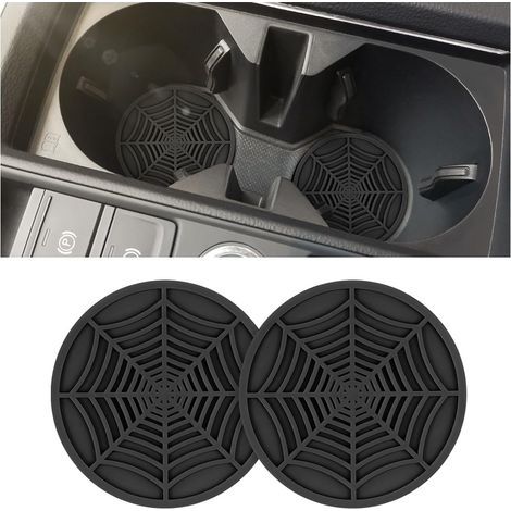 2 Pièces Porte-Gobelet PVC Véhicule, Voiture Universels Porte-Gobelet Tapis, Porte-Gobelets Antidérapant, Rond Porte-Gobelet Tapis De Voiture, Accessoires Décoration Intérieure Voiture(Noir) (1/5)