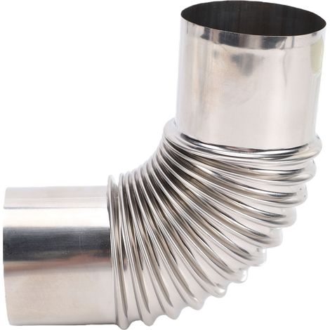Coude de tuyau de poêle en acier inoxydable, 6 pouces, Ventilation de chauffage à granulés à 90 degrés pour l'extérieur, diamètre 2.36 (1/5)