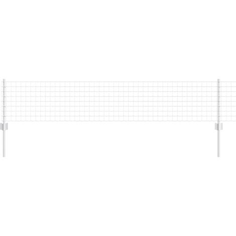 Grillage rouleau，Clôture Euro avec 11 poteaux U Argent 0,4x25 m Acier CFW2137756 (1/4)