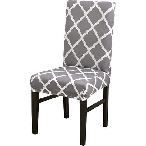 Housses élastiques pour chaise haute, motif à carreaux gris, lavables en machine, protections pour chaise haute - 4 pièces (1/5)