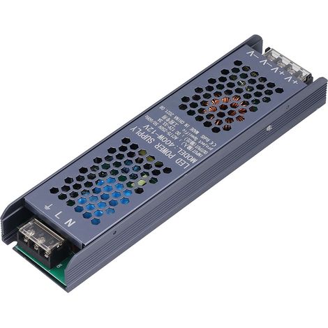 Alimentation Secteur LED 400W 12V Noir pour Ruban LED Long - Convertisseur AC 175-250V