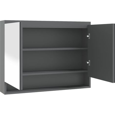 Maison Exclusive - Spiegelschrank fürs Bad 80x15x60 cm MDF Grau