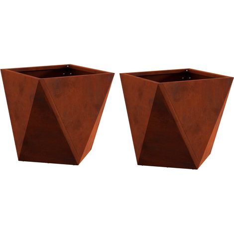 Maison Exclusive - Fioriera 2 pcs Ruggine 30 x 30 x 30 cm