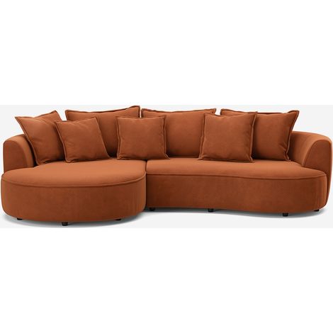 3-Sitzer Samtsofa mit rechter Ottomane im modernen Stil Marmolada - Braun (1/5)