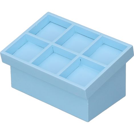 Étagère à fruits et légumes miniature en bois, bleue, pour maison de poupée à l'échelle 1:12. (1/5)