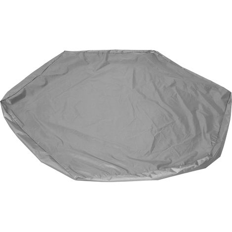Wasserdichte, sechseckige Sandspielabdeckung, Poolabdeckung mit Kordelzug für den Garten, grau (1/5)