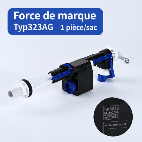 Typ323AG robinet d'arrivée d'eau à filetage plastique 1/2 pour réservoir WC encastré 45 × 26 × 6 cm 256 g – Livraison gratuite