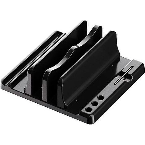 Support vertical universel pour ordinateur portable, tablette ou PC, avec support réglable et rangement vertical. (1/4)