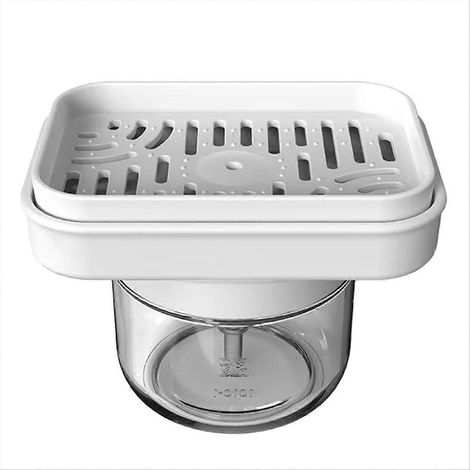 Distributeur de liquide vaisselle avec pompe facile, porte-éponge et compartiment à détergent pour un nettoyage efficace de la cuisine (1/5)