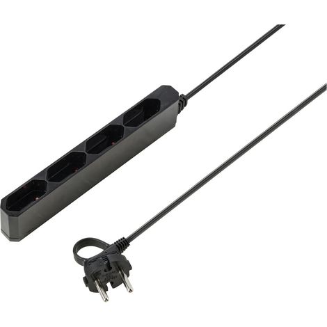 Sygonix SY-5806880 Steckdosenleiste 4fach Schwarz Eurostecker 1 St. (1/5)