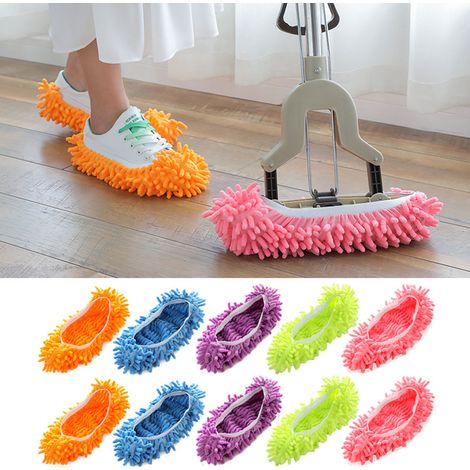 Lot de 10 chaussons-serpillères pour le nettoyage des sols, tête de balai amovible, couvre-chaussures en microfibre, balais-serpillères, nettoyeurs de poussière et de cheveux, balayage (1/5)
