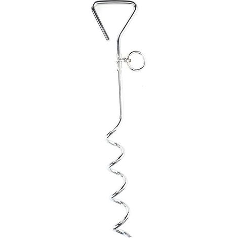 Piquet De Sol En Spirale Pour Chien Et Chat - Ancrage Métallique Robuste Pour Camping Et Jardin - Diamètre 8mm Longueur 46cm (1/5)