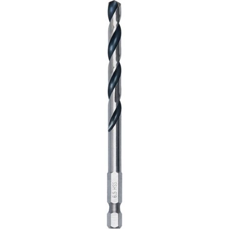 Bosch Foret hélicoïdal HSS métal, 6,5 x 63 x 107 mm, queue HEX 1/4 (1/5)