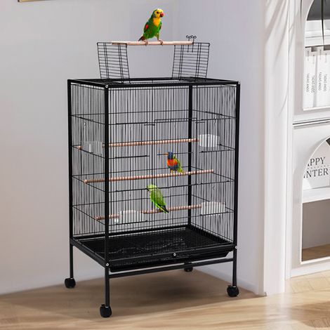 Open Play Top Metal Pet Bird Cage with Casters (1/5)