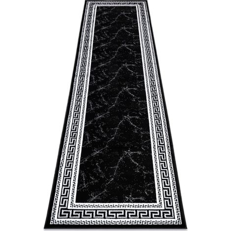 Tappeto, tappeti passatoie GLOSS moderno 2813 87 elegante, telaio, greco nero / grigio black 60x300 cm